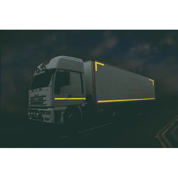 Reflektierende Markierung von Lkw und Anhängern WT-5218, feste Aufkleber – PP, weiß, 50 mm × 50 m