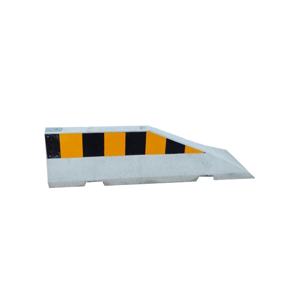 Reflektierendes Klebeband für Betonendrampe, gelb-schwarz, Streifen, 240×1540 mm