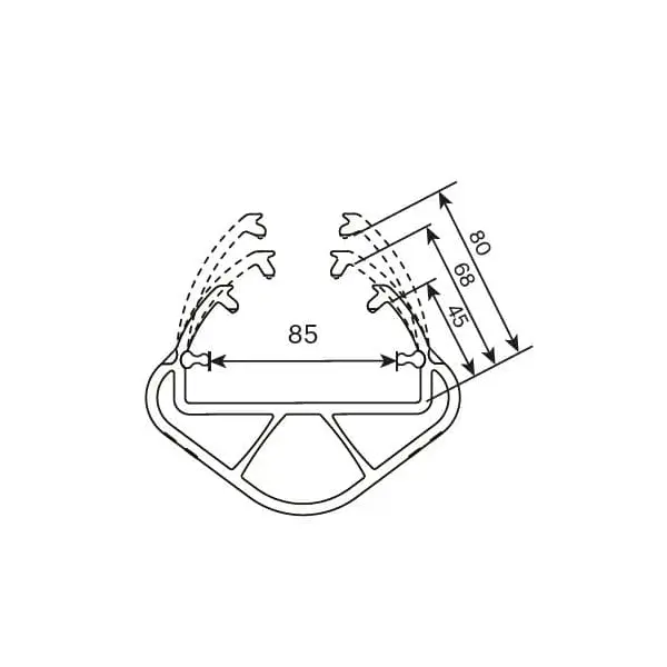 Regalbeinschutz iFlex RackGuard, groß mit Gummianschlag – gelb, h.600 mm