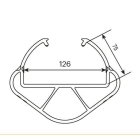 Regalbeinschutz iFlex RackGuard, größte ohne Gummianschlag – gelb, h.400 mm