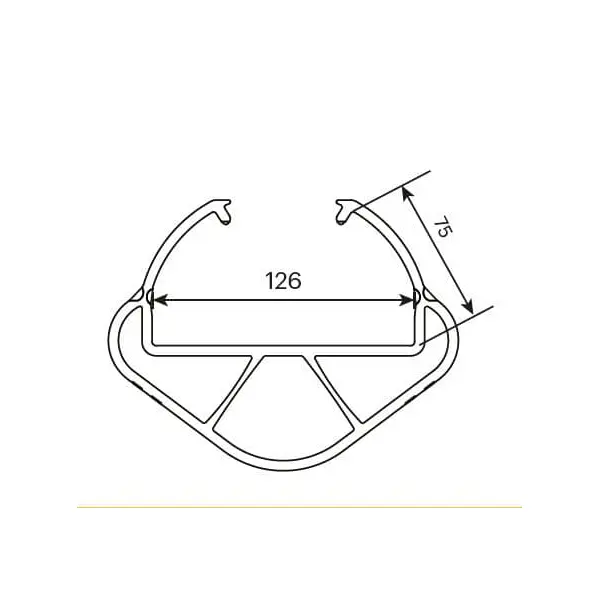 Regalbeinschutz iFlex RackGuard, größte ohne Gummianschlag – gelb, h.600 mm
