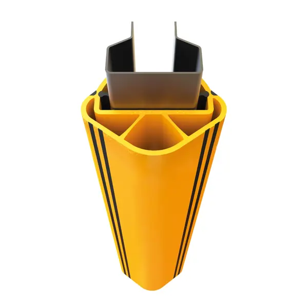 Regalbeinschutz iFlex RackGuard, klein ohne Gummianschlag – gelb, h.600 mm