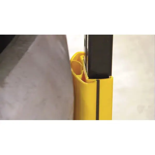 Regalbeinschutz iFlex RackGuard, mittel mit Gummianschlag – gelb, h.400 mm