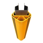 Regalbeinschutz iFlex RackGuard, mittel mit Gummianschlag – gelb, h.600 mm