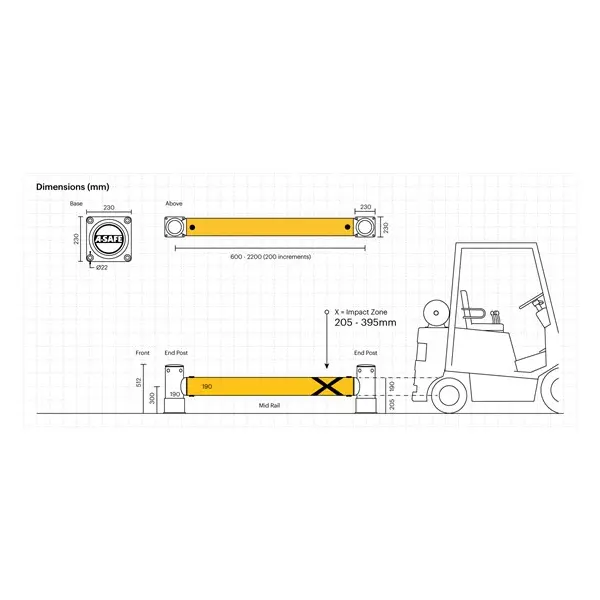 Regálová koncová zábrana A-SAFE, iFlex Single RackEnd Barrier – 2,8 m