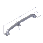 Reifenleitboard für LKW, verzinkter Stahl, L. 2620 mm, H. 260 mm, DM. 140 mm, S. 3 mm (Paar)