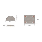 Retarder – Kabelbrücke 10 km/h, 40 t, 2er-Set, Endstück – 250×430×70 mm, schwarz/gelb