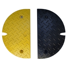 Retarder – Kabelbrücke 10 km/h, 40t, 2er-Set, Endstück – 250×430×70 mm, schwarz/gelb