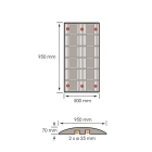 Retarder – Kabelbrücke 15 km/h, 40 t – 950×500×70 mm, gelb-schwarz