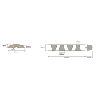 Retarder – Kabelbrücke 25 km/h, 30t–1830×300×55 mm, gelb-schwarz