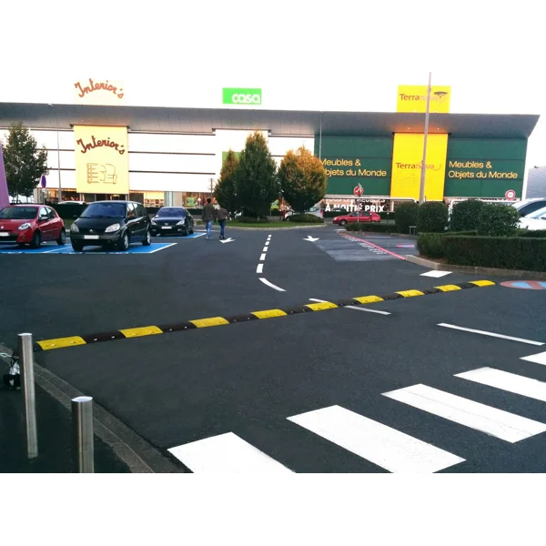 Retarder – Kabelbrücke 25 km/h, 40 t, 2er-Set – 500×430×60 mm, schwarz/gelb