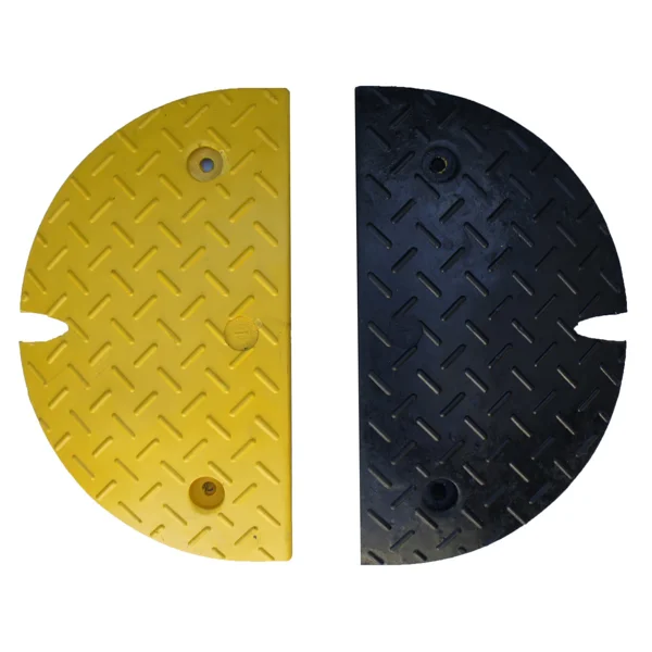 Retarder – Kabelbrücke 25 km/h, 40 t, 2er-Set, Endstück – 250×430×60mm, schwarz/gelb