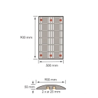 Retarder – Kabelbrücke 25 km/h, 40 t – 900×500×50 mm, gelb-schwarz