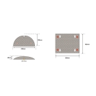 Retarder – Kabelbrücke 25 km/h, 40t, 2er-Set, Endstück – 250×430×60mm, schwarz/gelb