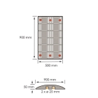 Retarder – Kabelbrücke 25 km/h, 40t – 900×500×50 mm, gelb-schwarz