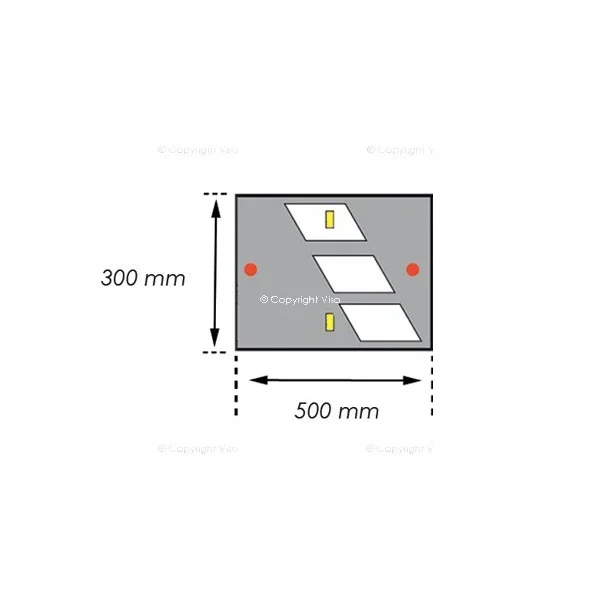 Retarder – Kabelbrücke 30 km/h, 40 t–500×300×55 mm, gelb-schwarz