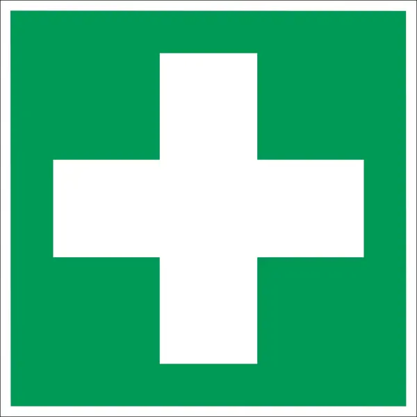Rettungskennzeichnung, Erste Hilfe – Nachleuchtender Aluminium-Kompositwerkstoff, 100×100 mm