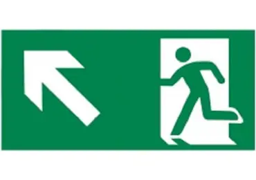 Rettungskennzeichnung (nachleuchtend) – Notausgang aufwärts links