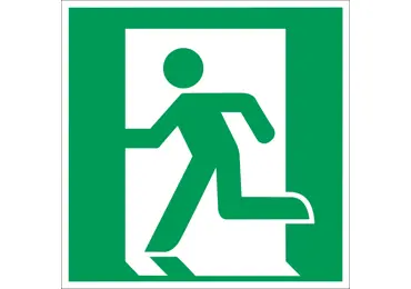 Rettungskennzeichnung (nachleuchtend) – Notausgang links