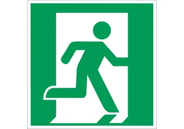 Rettungskennzeichnung (nachleuchtend) – Notausgang rechts