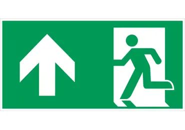 Rettungskennzeichnung (nachleuchtend) – Notausgang vorwärts