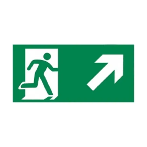 Rettungskennzeichnung, Notausgang aufwärts rechts – Aluminium-Kompositwerkstoff, 300×150 mm
