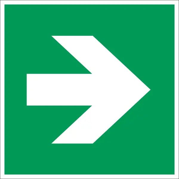 Rettungskennzeichnung, Richtungspfeil – Nachleuchtende Folie, 200×200 mm