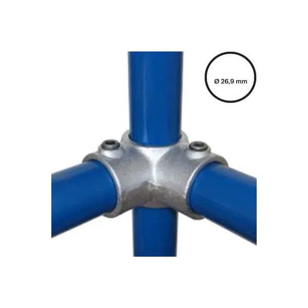 Rohrverbinder .26,9 mm – durchgehendes Eckstück (zentral) 116-A27