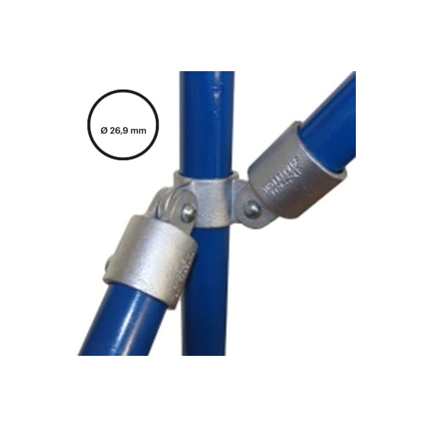 Rohrverbinder D.26,9 mm – doppeltes 90°-Eck-Gelenkstück 168-A27