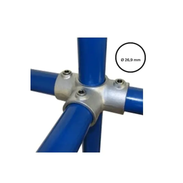 Rohrverbinder D. 26,9 mm – T-Stück für Stützrohr 176-A27