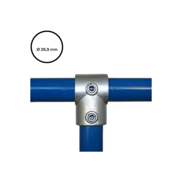 Rohrverbinder D. 26,9 mm – T-Stück kurz 101-A27