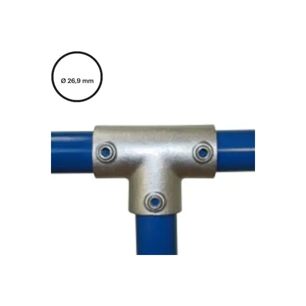 Rohrverbinder D. 26,9 mm – T-Stück lang 104-A27