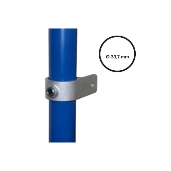 Rohrverbinder D. 33,7 mm – Befestigungsring mit Flansch, 1 Bohrung 199-B34