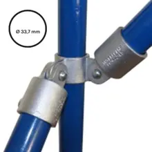 Rohrverbinder D. 33,7 mm – doppeltes 90°-Eck-Gelenkstück 168-B34