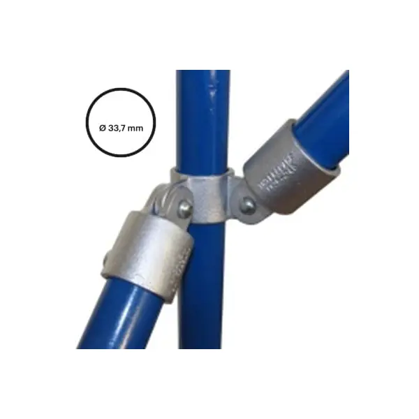 Rohrverbinder D. 33,7 mm – doppeltes 90°-Eck-Gelenkstück 168-B34