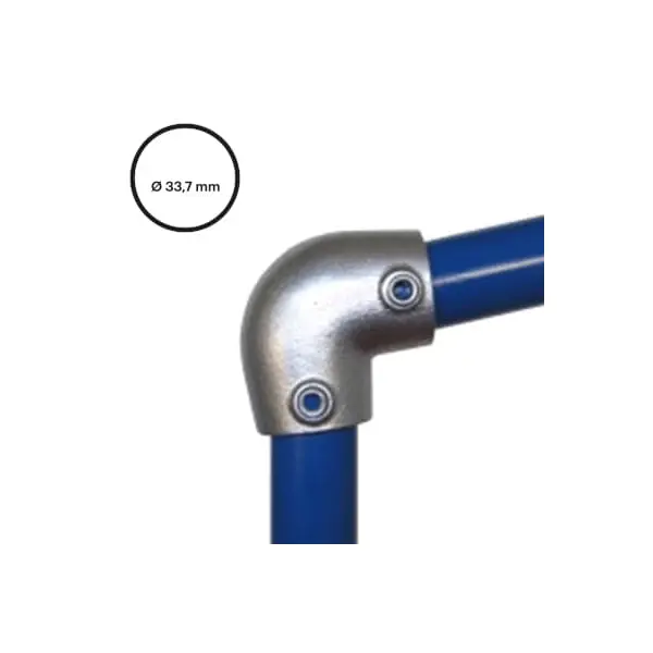 Rohrverbinder D. 33,7 mm – einstellbarer Bogen, Neigung von 0 bis 11°, 154-B34