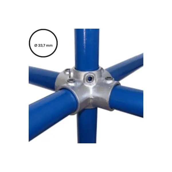 Rohrverbinder D. 33,7 mm – Kreuzstück für Stützrohr 158-B34