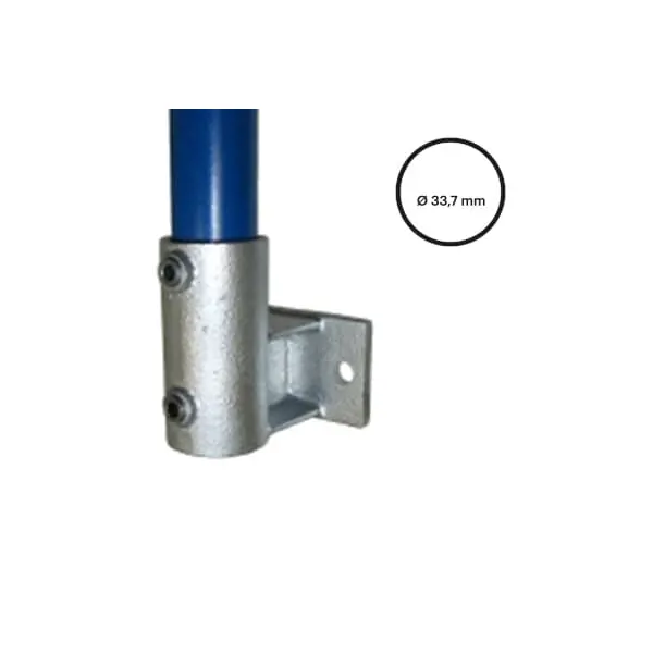 Rohrverbinder D. 33,7 mm – seitliche Wandhalterung (horizontal) 145-B34