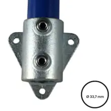 Rohrverbinder D. 33,7 mm – Wandhalterung Dreieckflansch 146-B34