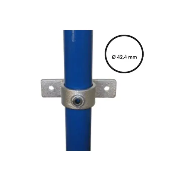 Rohrverbinder D. 42,4 mm – Befestigungsring mit Flansch, 2 Bohrungen 198-C42