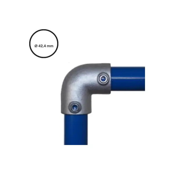 Rohrverbinder D. 42,4 mm – Bogen 90°, 125-C42