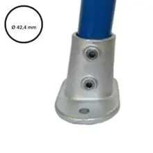 Rohrverbinder D. 42,4 mm – ovale Fußplatte, Neigung von 0 bis 11°, 152-C42