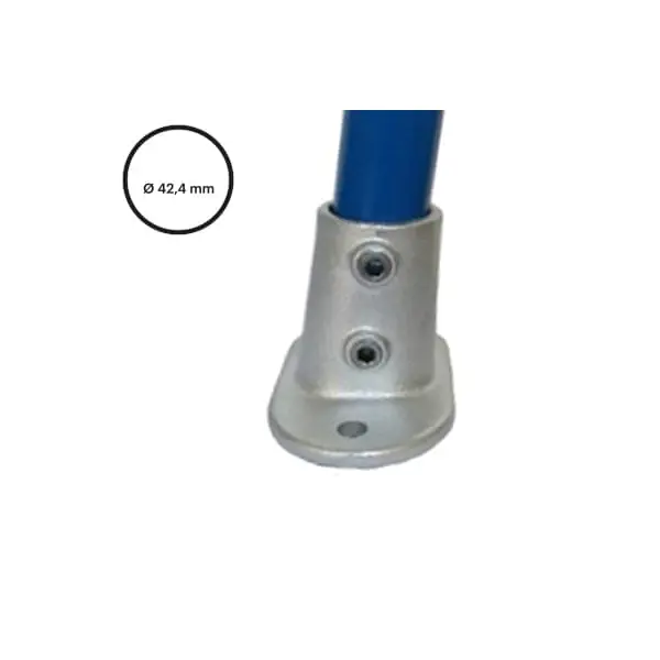 Rohrverbinder D. 42,4 mm – ovale Fußplatte, Neigung von 0 bis 11°, 152-C42