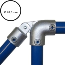 Rohrverbinder D.48,3 mm – Bogen 90° mit Gelenkhalter 175-D48
