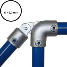 Rohrverbinder D. 48,3 mm – Bogen 90° mit Gelenkhalter 175-D48
