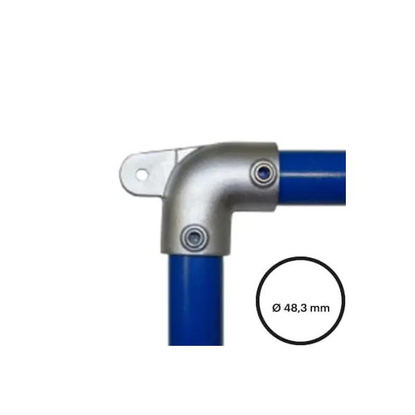 Rohrverbinder D. 48,3 mm – Bogen 90° ohne Gelenkhalter 175M-D48