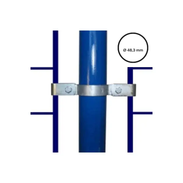 Rohrverbinder D. 48,3 mm – doppelter Gitterhalter 171-D48
