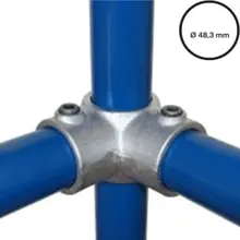 Rohrverbinder D. 48,3 mm – durchgehendes Eckstück (zentral) 116-D48