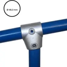 Rohrverbinder D. 48,3 mm – einstellbares T-Stück kurz, Neigung von 0 bis 11°, 153-D48