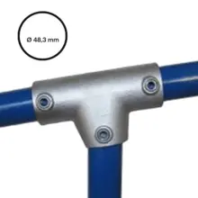 Rohrverbinder D. 48,3 mm – einstellbares T-Stück lang, Neigung von 0 bis 11°, 155-D48